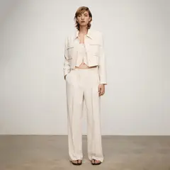MANGO - Pantalón Recto Rayas Mujer