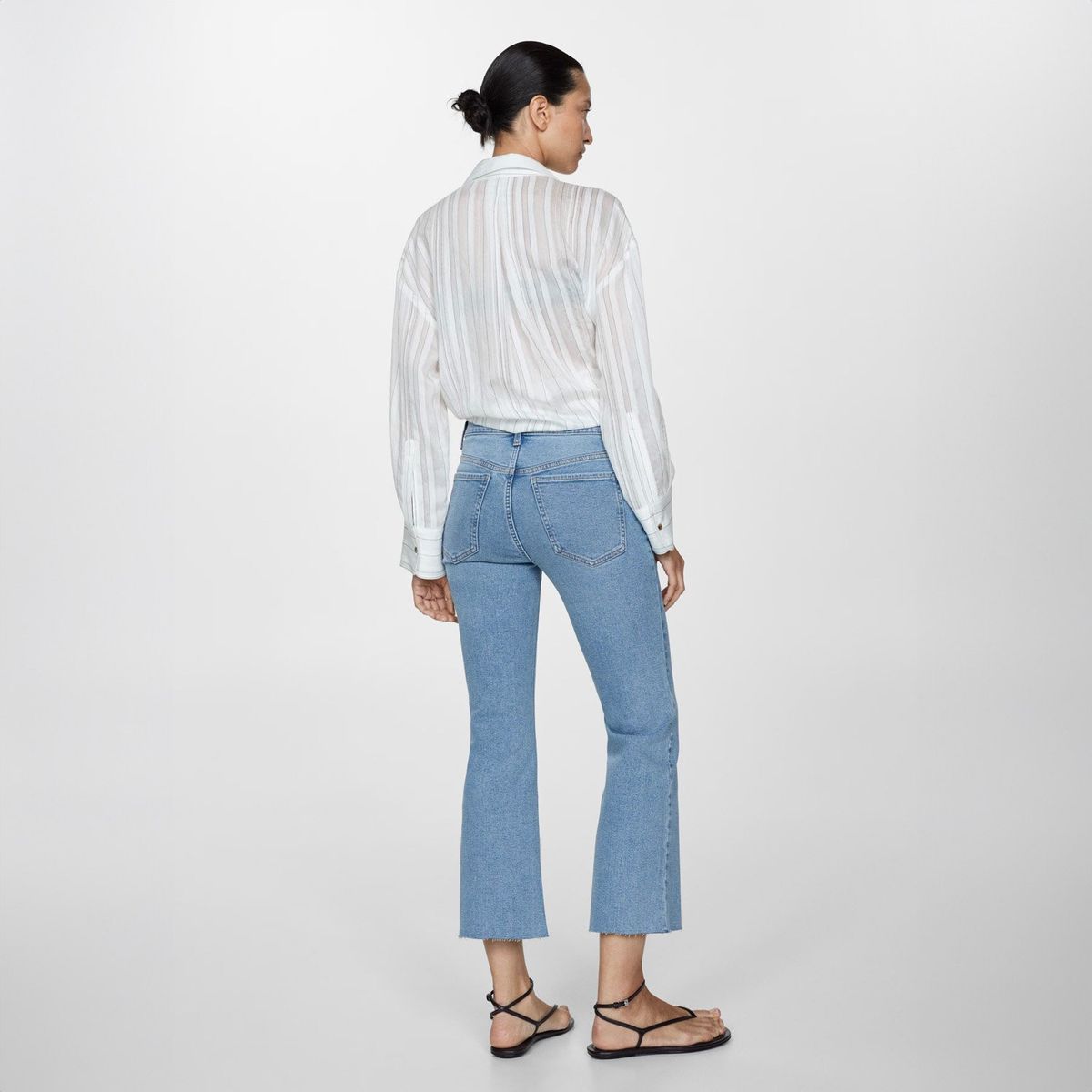 MANGO - Jeans Flare Tiro Alto Mujer Mango