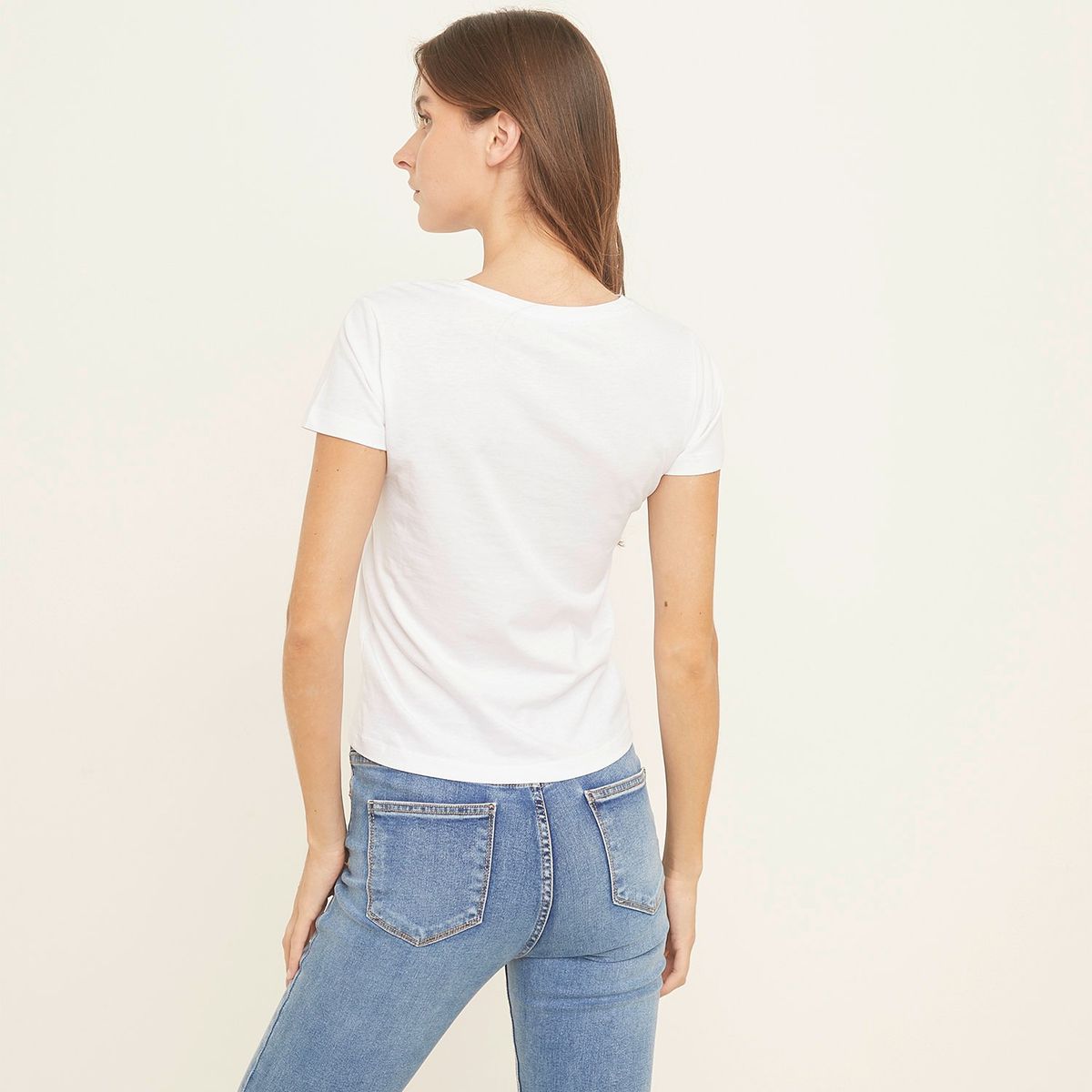 MANGO - Polera Algodón Logo Mujer Mango
