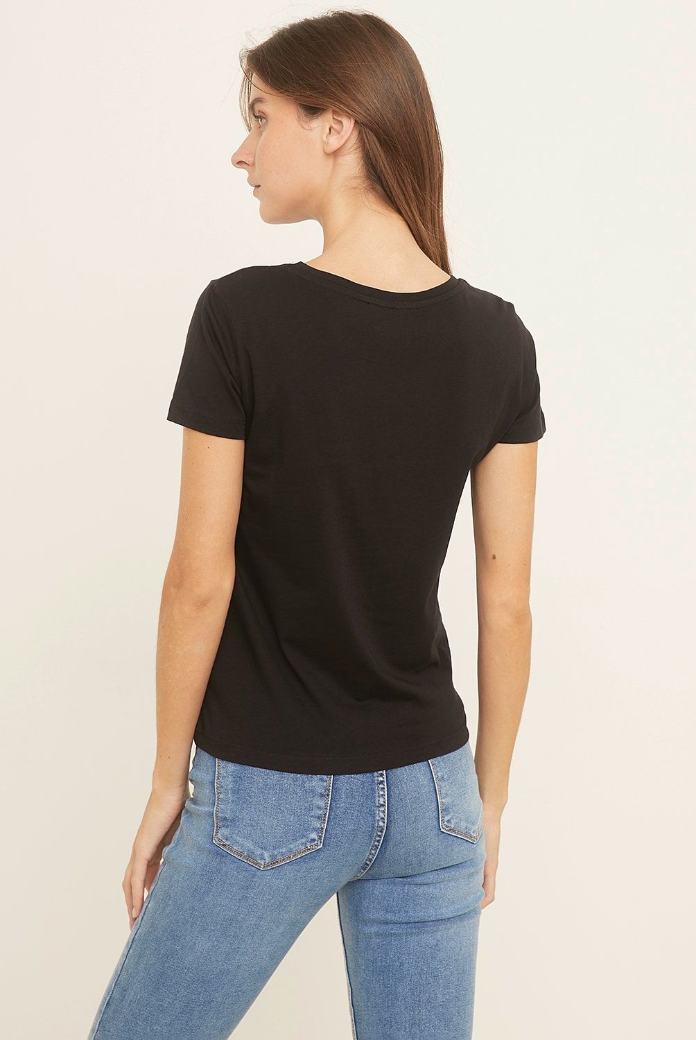 MANGO - Polera Algodón Logo Mujer Mango