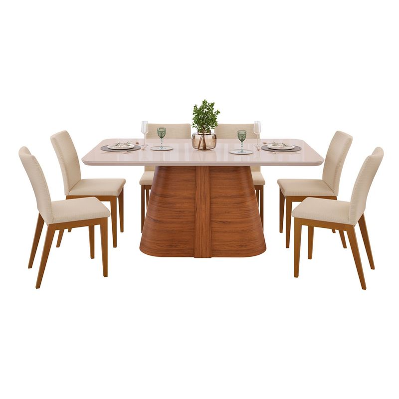 VEKKAHOME - Juego De Comedor Ryze Vitoria 6 Sillas Vekkahome