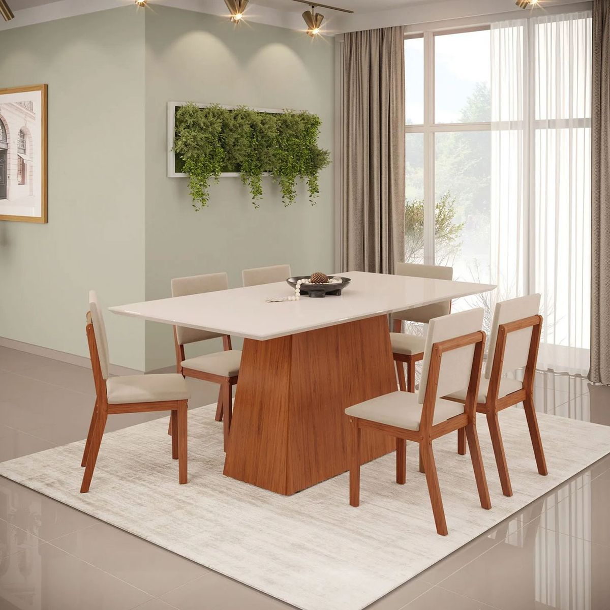 VEKKAHOME - Juego De Comedor Dulce Talia 6 Sillas Vekkahome