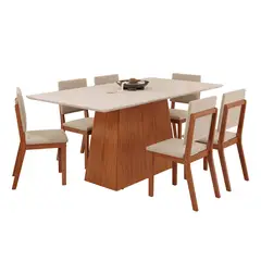 VEKKAHOME - Juego De Comedor Dulce Talia 6 Sillas