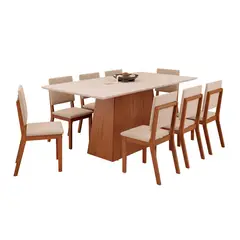 VEKKAHOME - Juego De Comedor Dulce Talia 8 Sillas