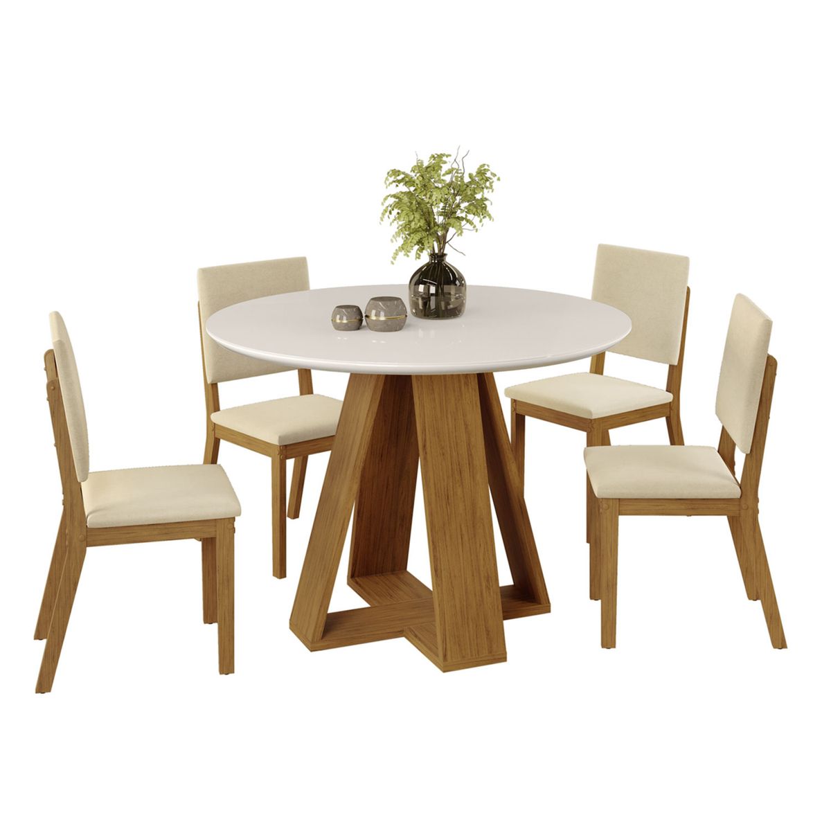 VEKKAHOME - Juego De Comedor Celeste Talia 4 Sillas Vekkahome