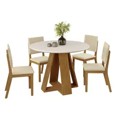 VEKKAHOME - Juego De Comedor Celeste Talia 4 Sillas