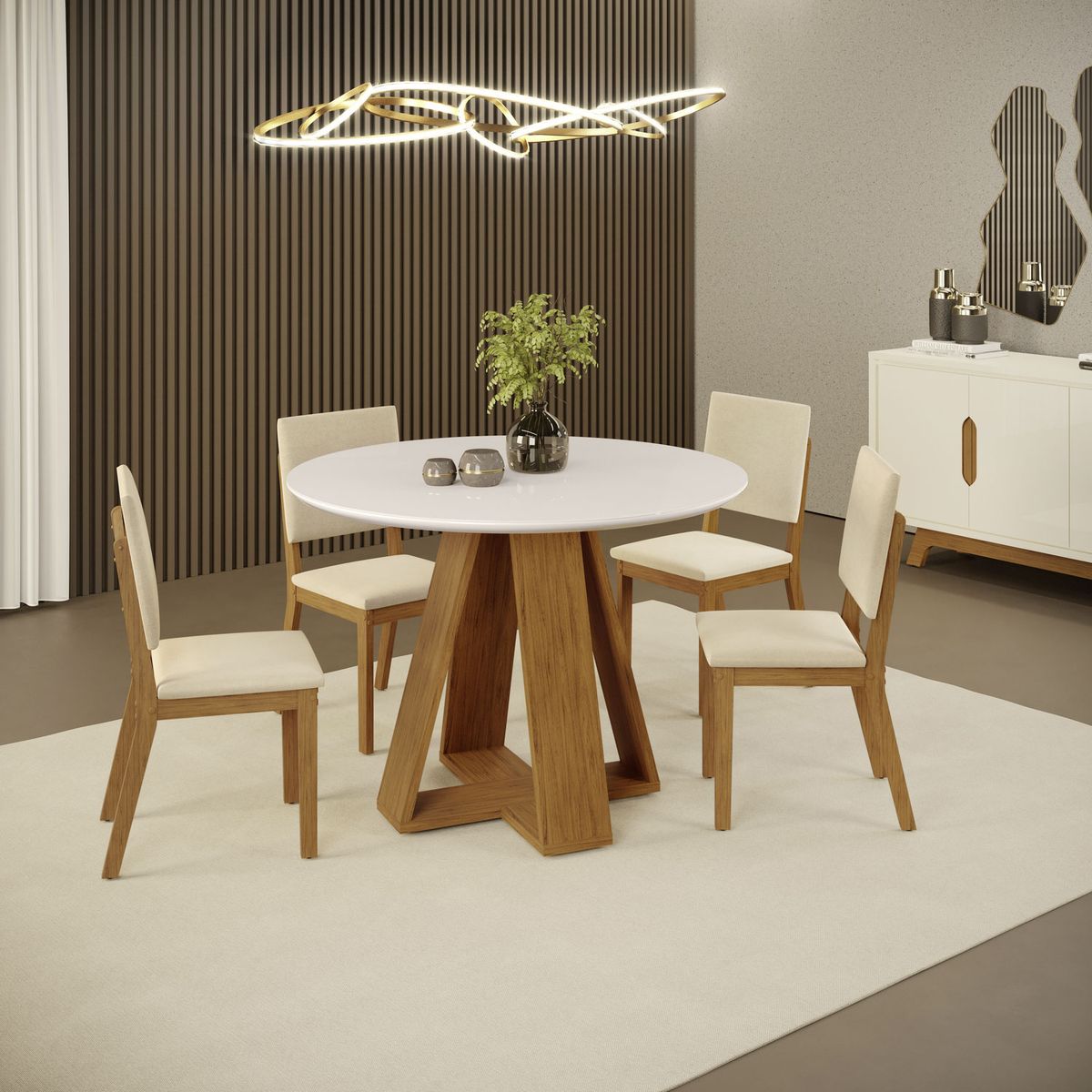 VEKKAHOME - Juego De Comedor Celeste Talia 4 Sillas Vekkahome