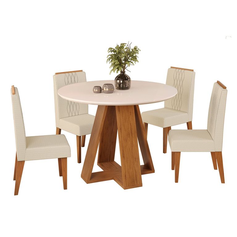 VEKKAHOME Juego De Comedor Celeste Lia 4 Sillas