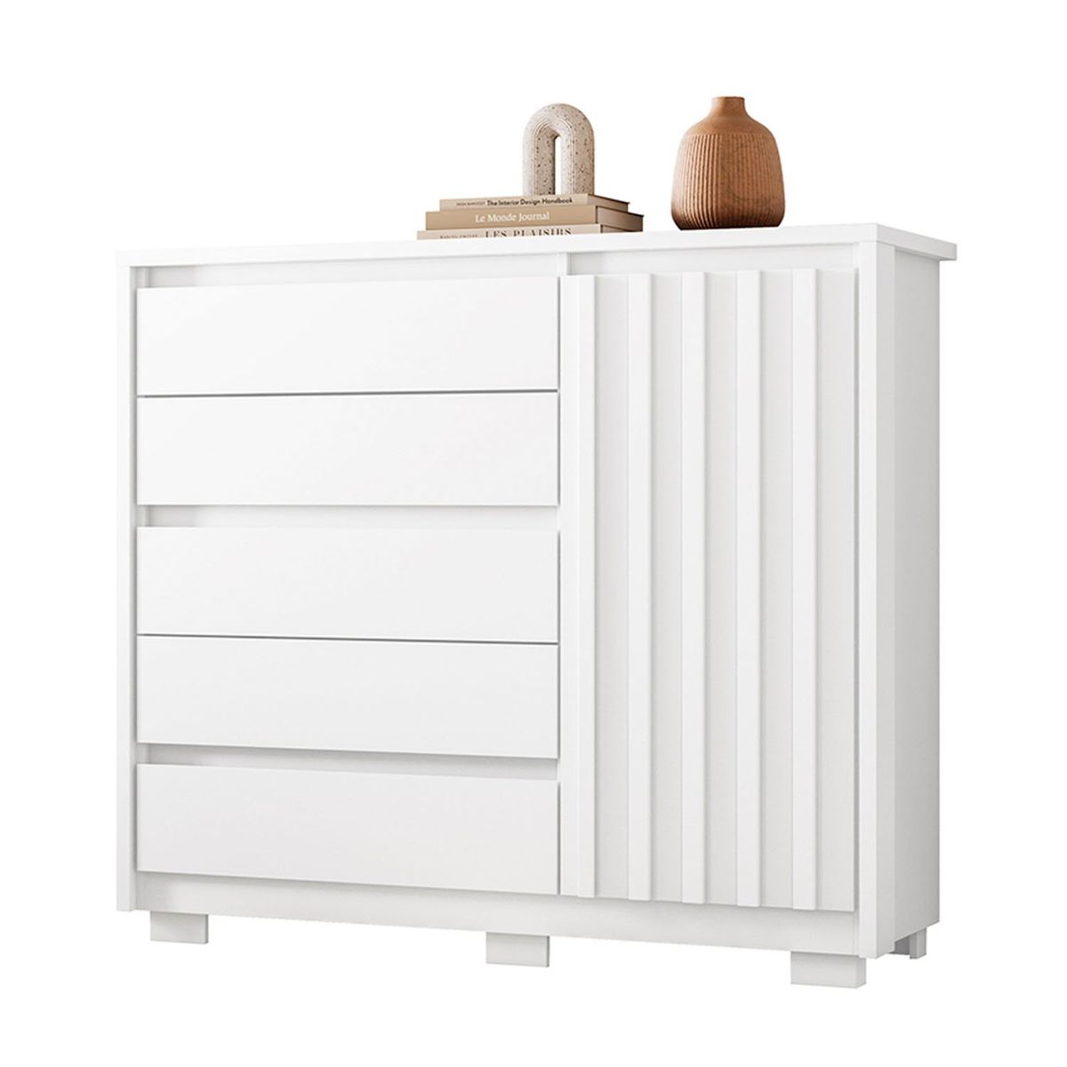 VEKKAHOME - Zapatero Dueto 1 Puerta + 5 Cajones Vekkahome
