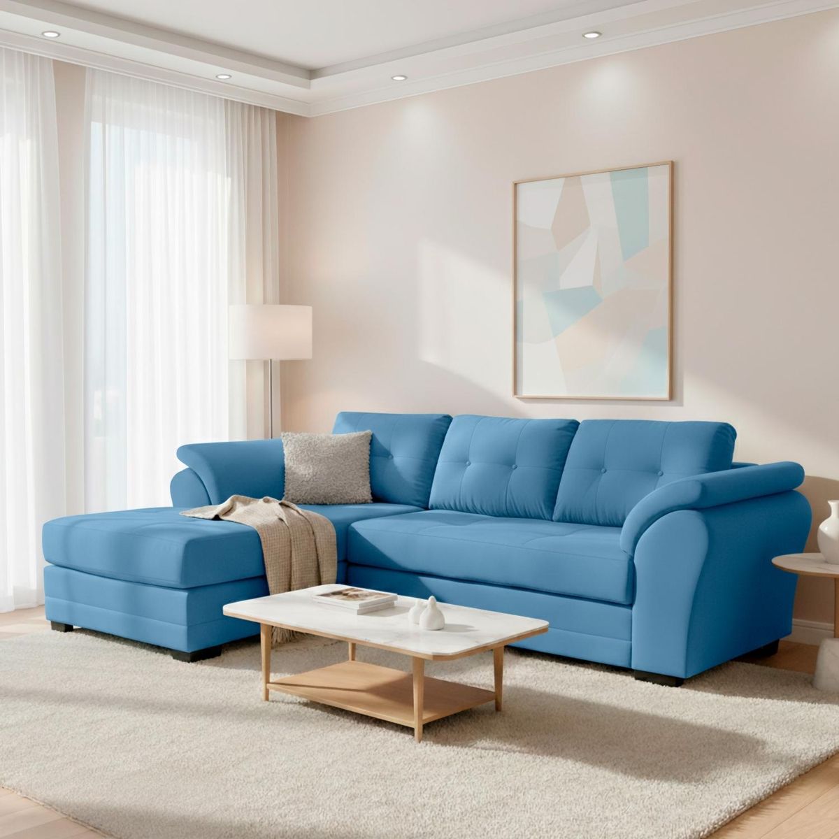 LIVING FACTORY - Sofá Seccional Izquierdo Felpa Samy Living Factory