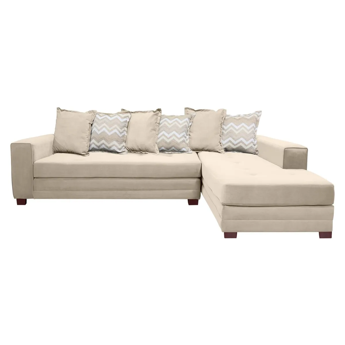 LIVING FACTORY - Sofá Seccional Derecho Felpa Venecia Living Factory