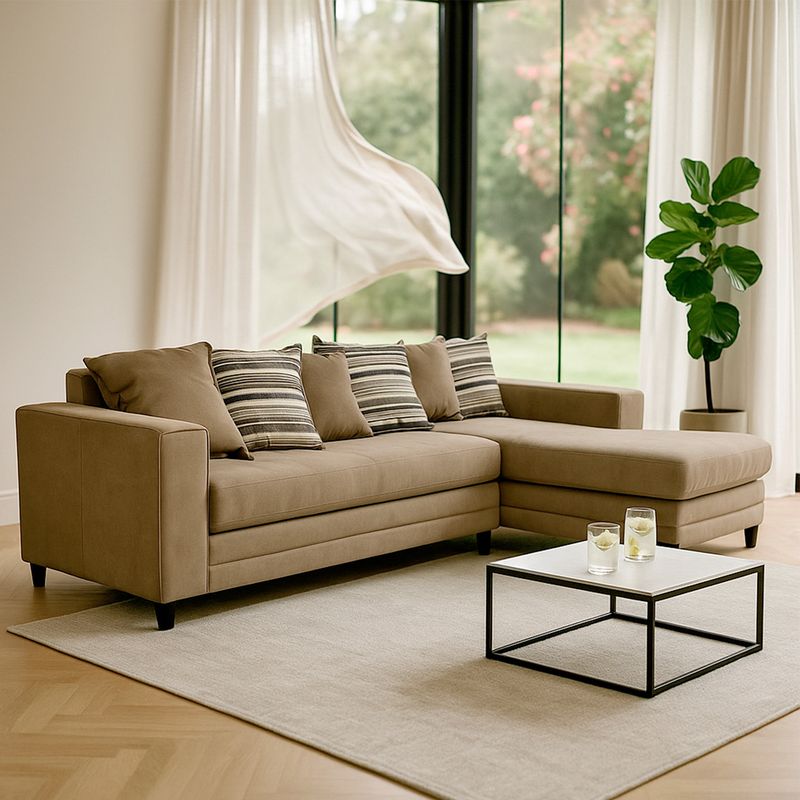 LIVING FACTORY - Sofá Seccional Derecho Felpa Venecia Living Factory