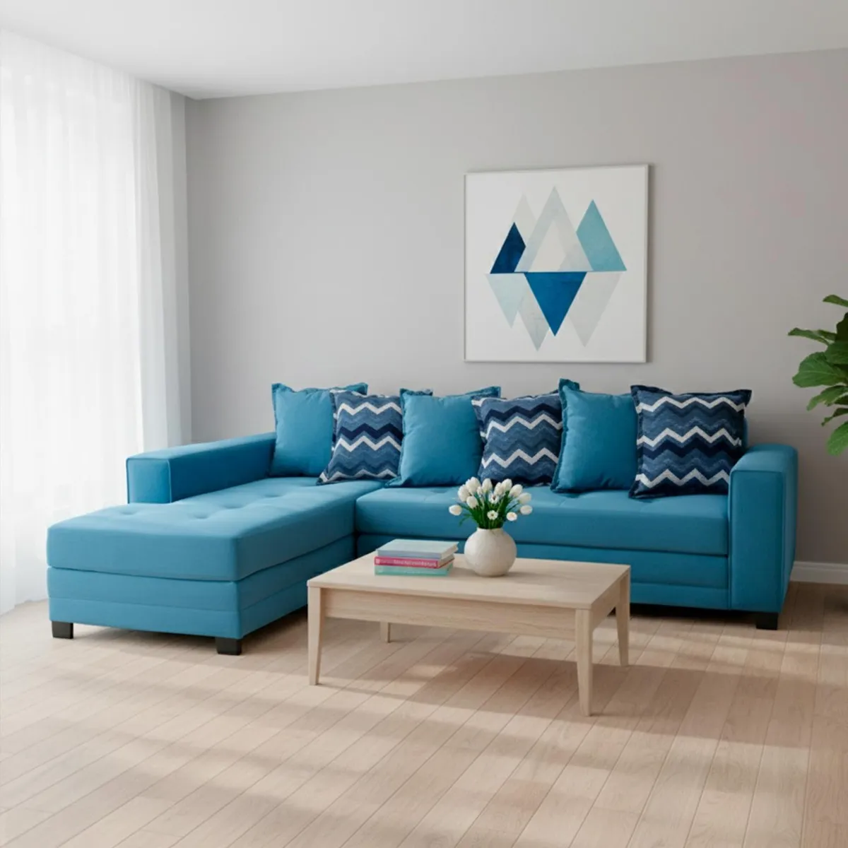 LIVING FACTORY - Sofá Seccional Izquierdo Felpa Venecia Living Factory