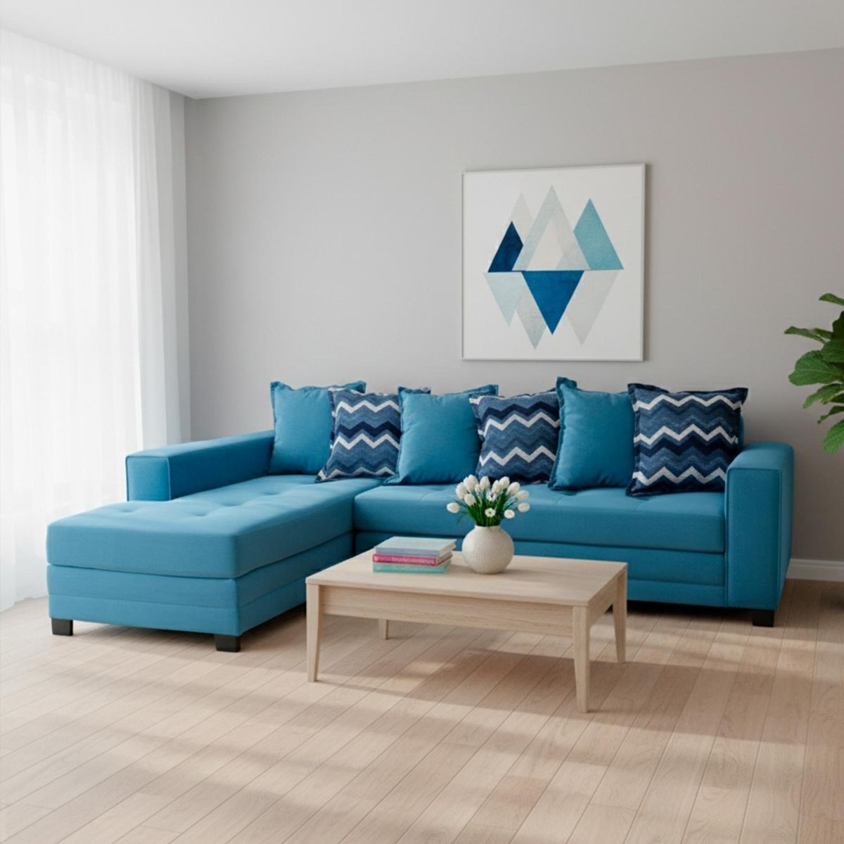 LIVING FACTORY - Sofá Seccional Izquierdo Felpa Venecia Living Factory