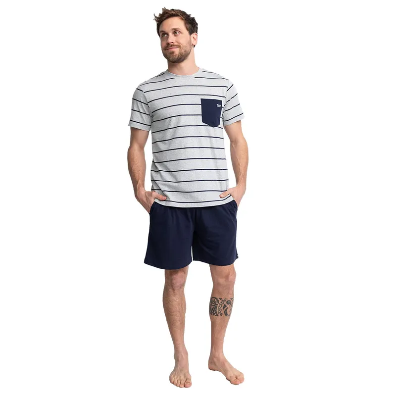 TOP - Pijama Algodón Manga Corta Hombre Top
