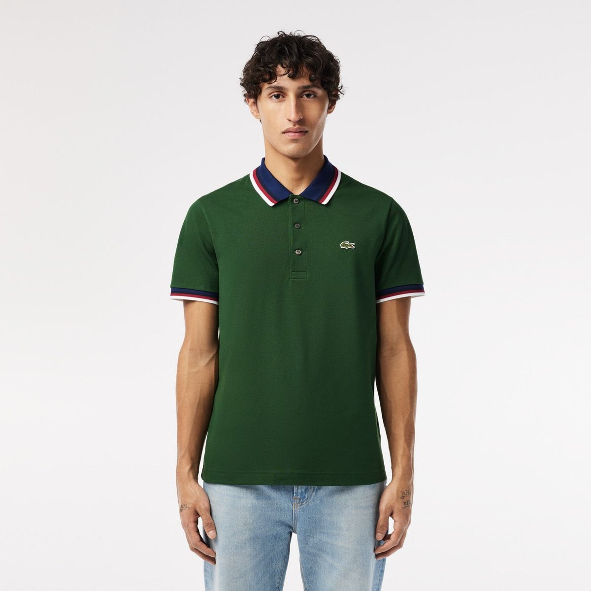 LACOSTE - Polera Manga Corta Con Cuello Pique Algodón Hombre Lacoste