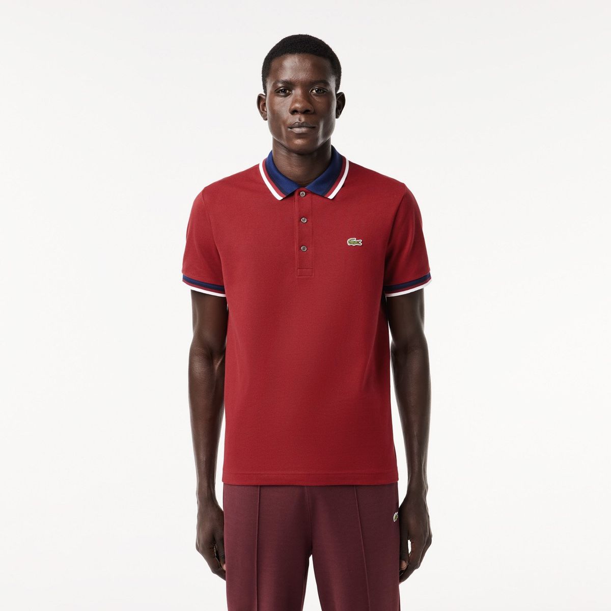 LACOSTE - Polera Manga Corta Con Cuello Pique Algodón Hombre Lacoste