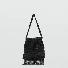MANGO - Bolso Abalorios Flecos Mujer