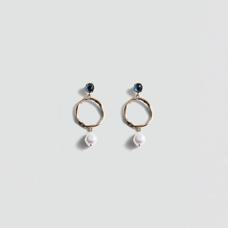MANGO - Pendientes Largos Abalorios Mujer Mango
