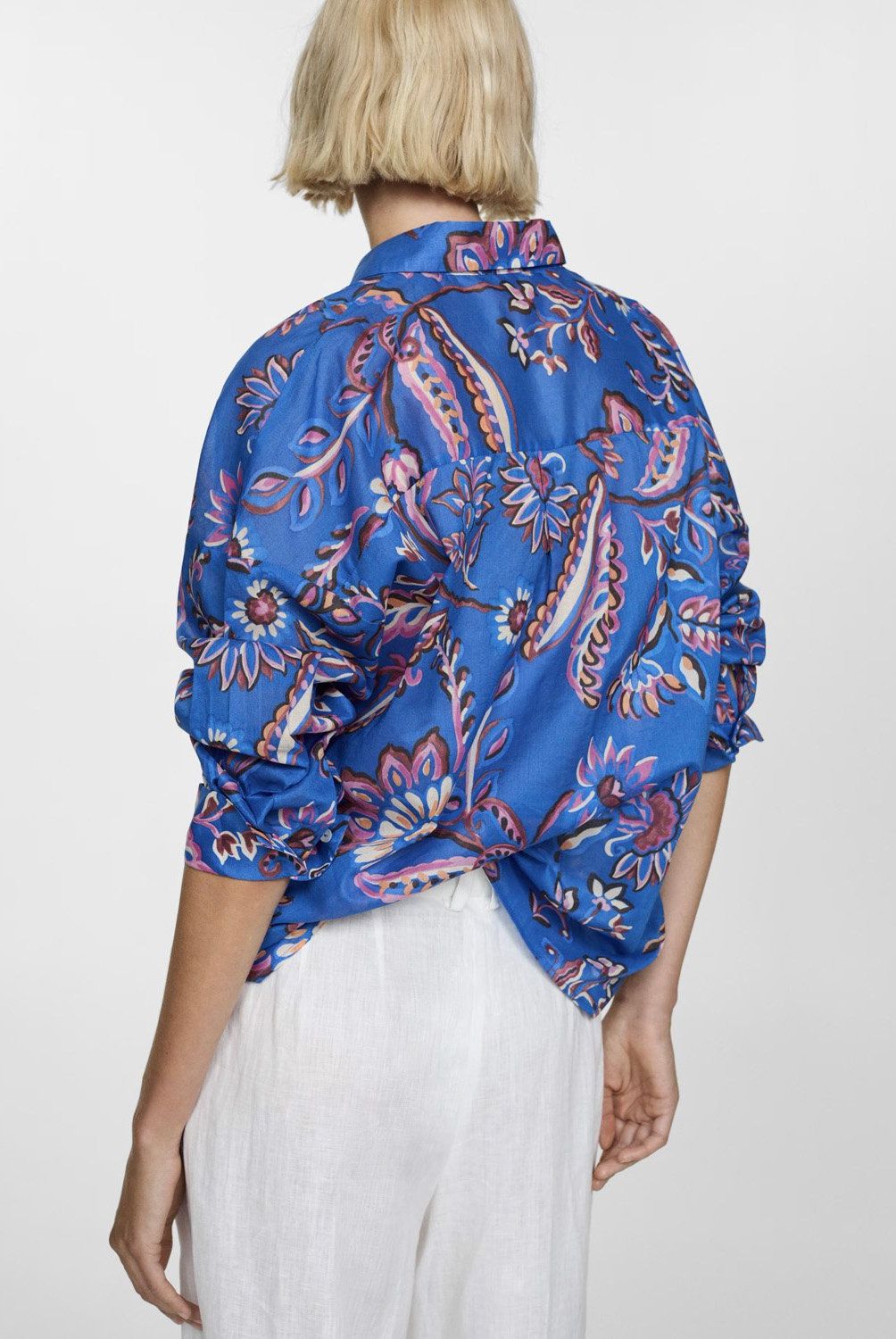 MANGO - Blusa Mujer Mango con Estampado Floral