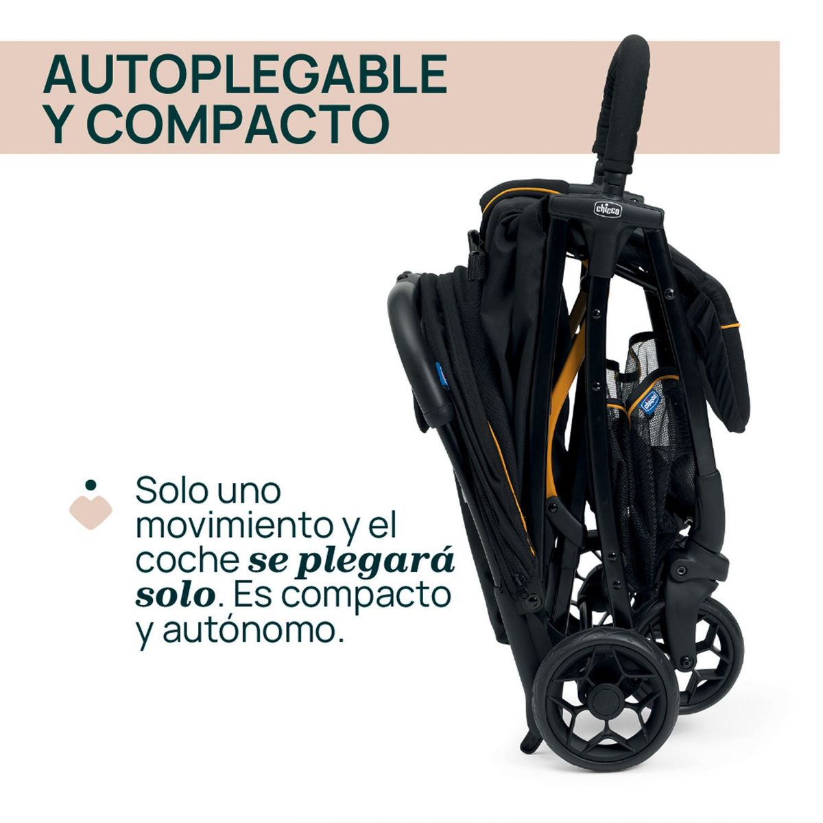 CHICCO - Coche Compacto Glee Uneven Black Chicco