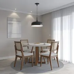 DECOCASA - Juego De Comedor 4 Sillas Ratan