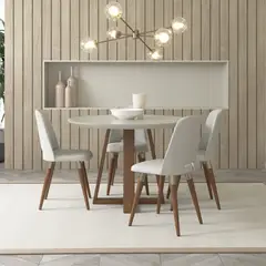 DECOCASA - Juego De Comedor 4 Sillas Selina Giratoria