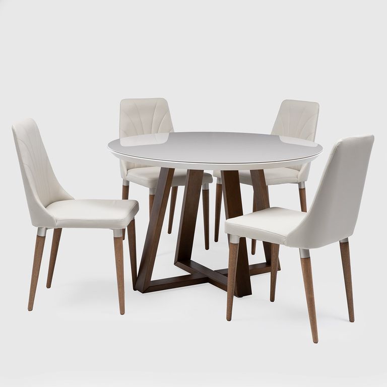 DECOCASA Juego de Comedor Bennet Redondo 4 Sillas Loren 311
