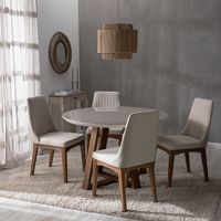 Juego De Comedor 4 Sillas Elsie Beige