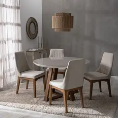 DECOCASA - Juego De Comedor 4 Sillas Elsie Beige