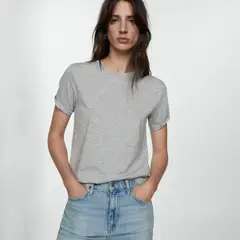MANGO - Polera Manga Corta Mujer