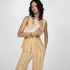 MANGO - Polera Rayas Botones Mujer