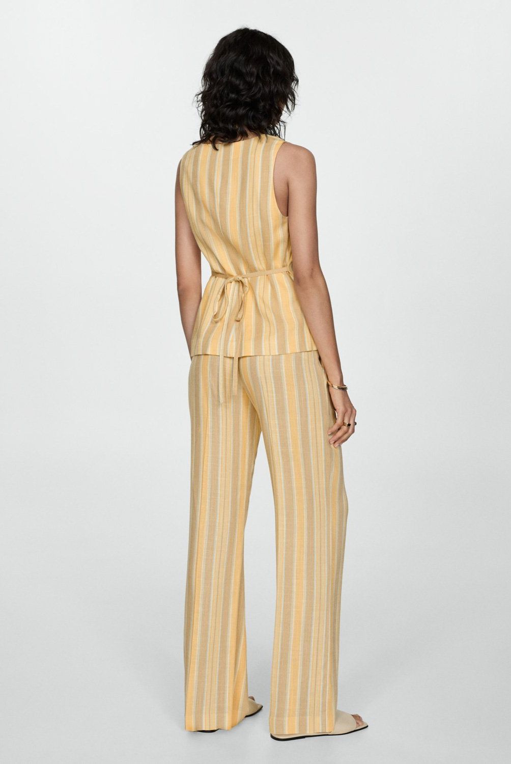 MANGO - Pantalón Recto Rayas Mujer Mango