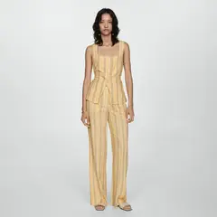 MANGO - Pantalón Recto Rayas Mujer