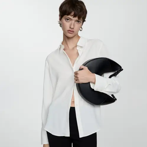 MANGO - Camisa Manga Larga Fluida Mujer