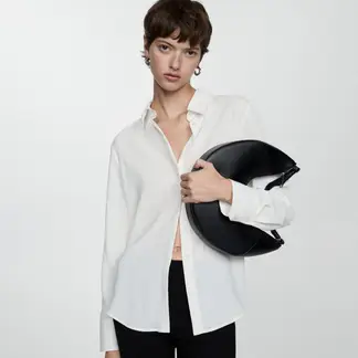 MANGO - Camisa Manga Larga Fluida Mujer