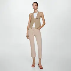 MANGO - Jeans Sienna Tiro Alto Flare Crop Mujer