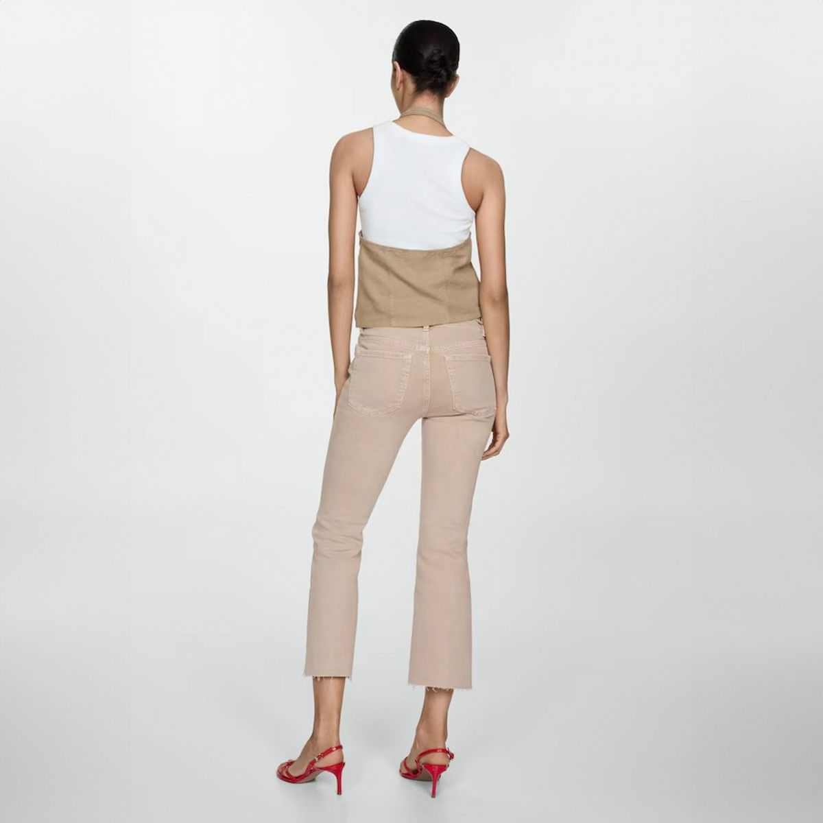 MANGO - Jeans Flare Tiro Alto Mujer Mango