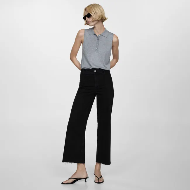 MANGO - Jeans Catherin Culotte Tiro Alto Mujer Mango