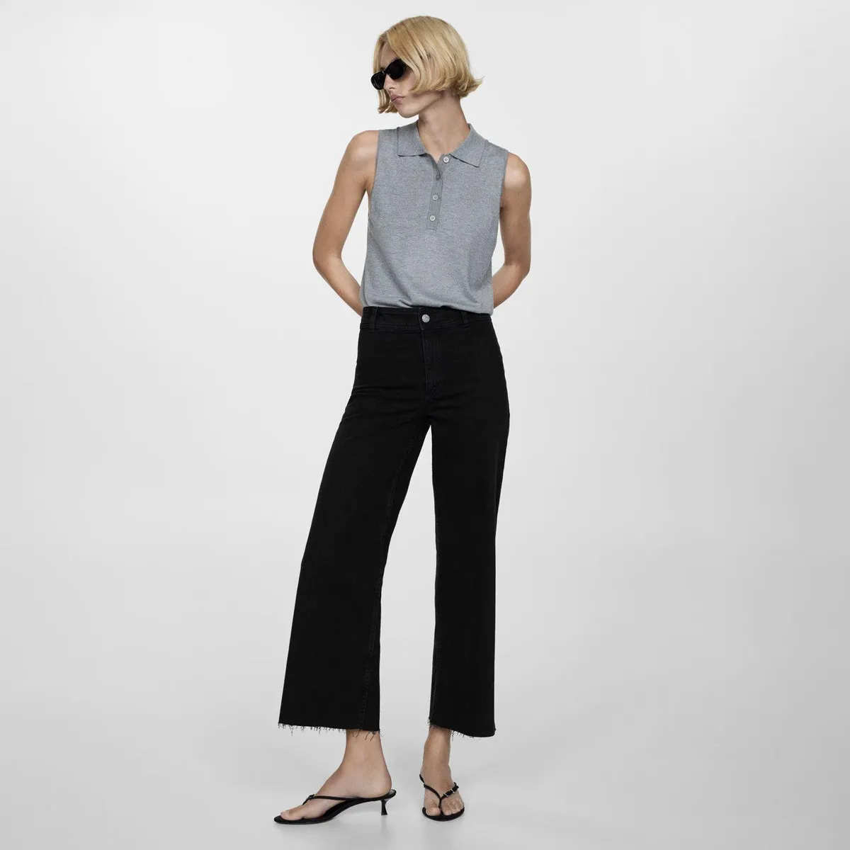 MANGO - Jeans Catherin Culotte Tiro Alto Mujer Mango