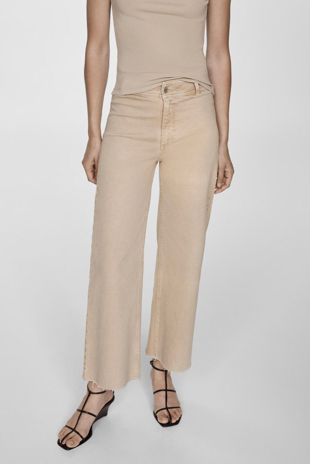 MANGO - Jeans Catherin Culotte Tiro Alto Mujer Mango