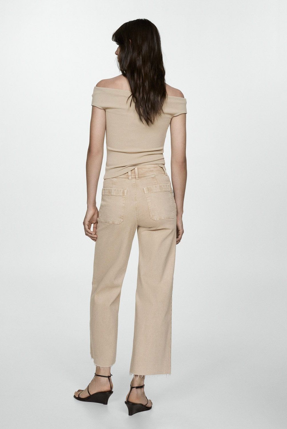 MANGO - Jeans Catherin Culotte Tiro Alto Mujer Mango