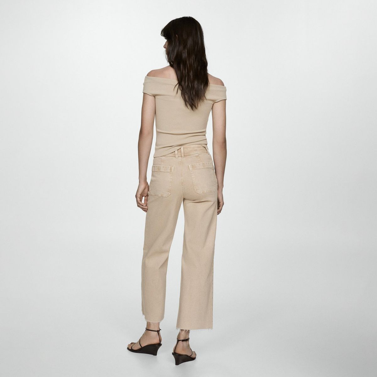 MANGO - Jeans Catherin Culotte Tiro Alto Mujer Mango