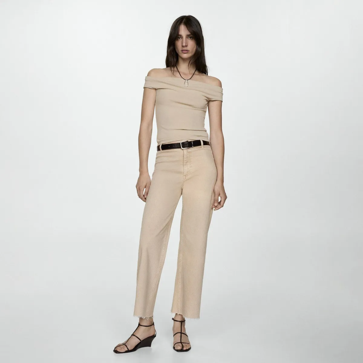 MANGO - Jeans Catherin Culotte Tiro Alto Mujer Mango