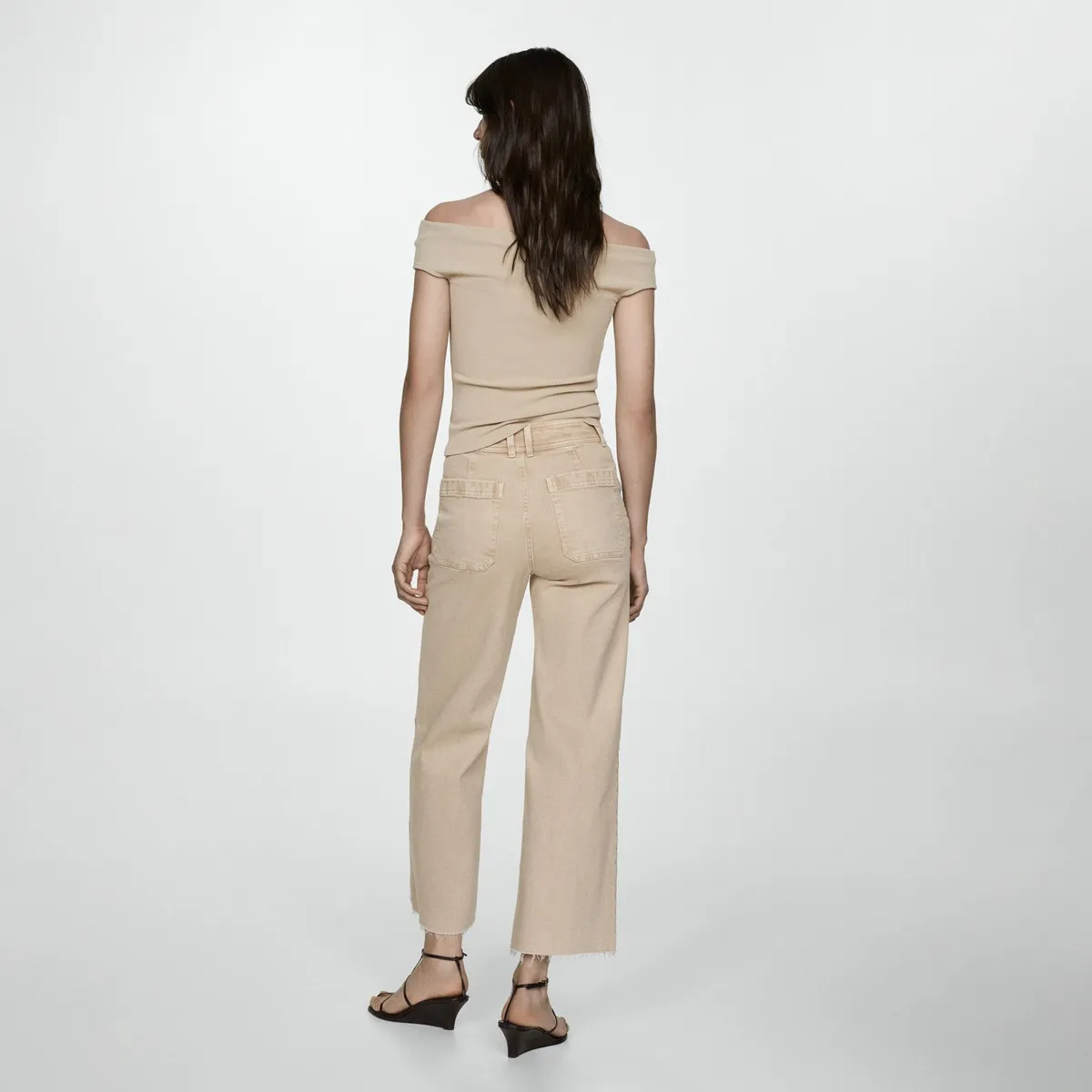 MANGO - Jeans Catherin Culotte Tiro Alto Mujer Mango