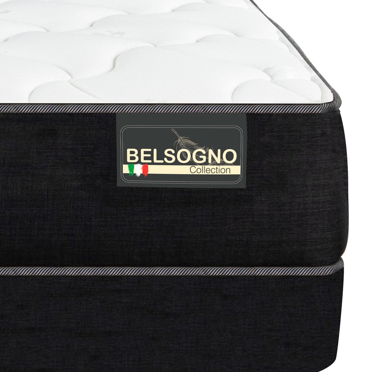 BELSOGNO - Colchón Belsogno Lite black1.5 plazas x 1.90mt Belsogno