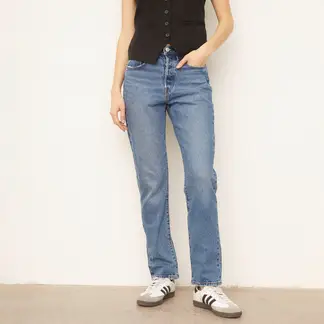 LEVIS - Jeans Straight Tiro Alto Mujer 501 Original Fit