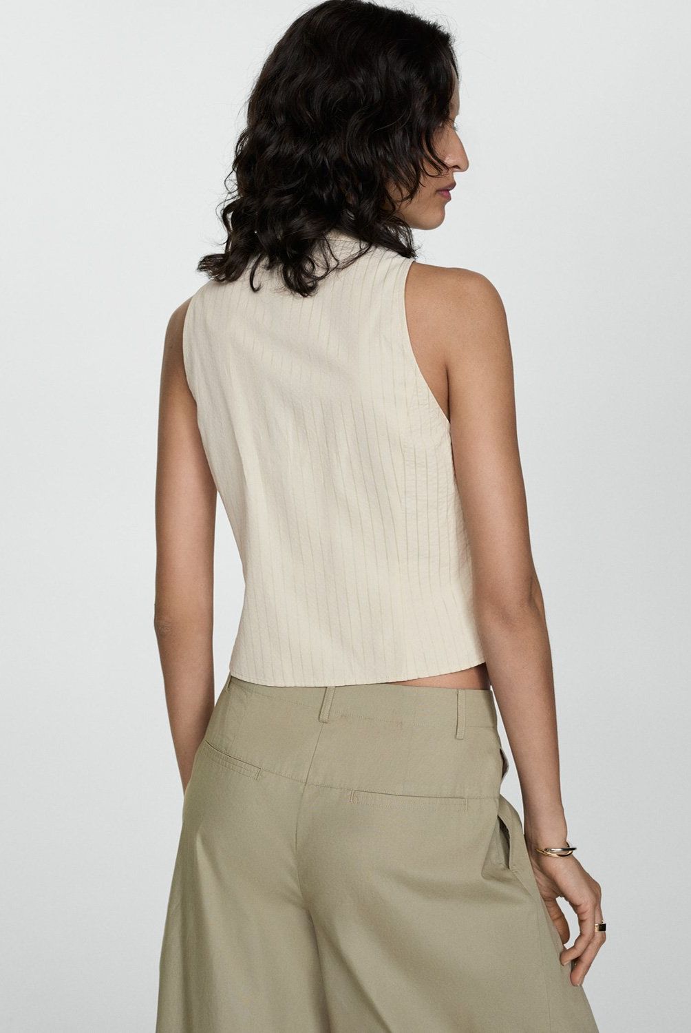 MANGO - Top Rayas Cremallera Mujer Mango