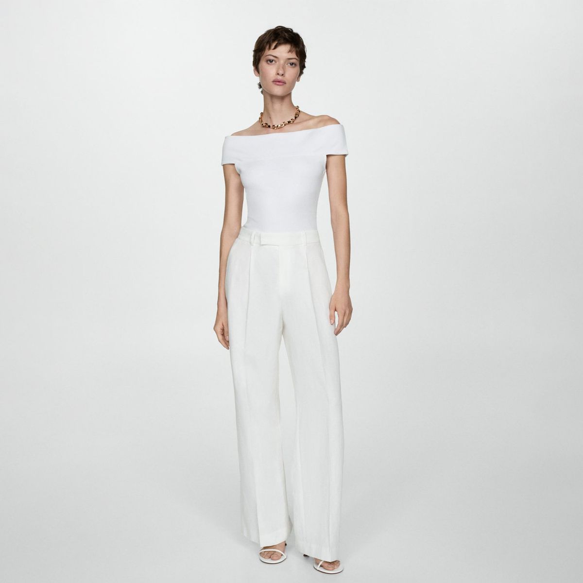 MANGO - Top Hombros Descubiertos Mujer Mango