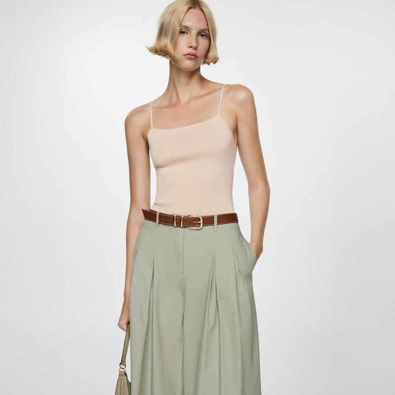 MANGO - Top Punto Tirantes Mujer Mango